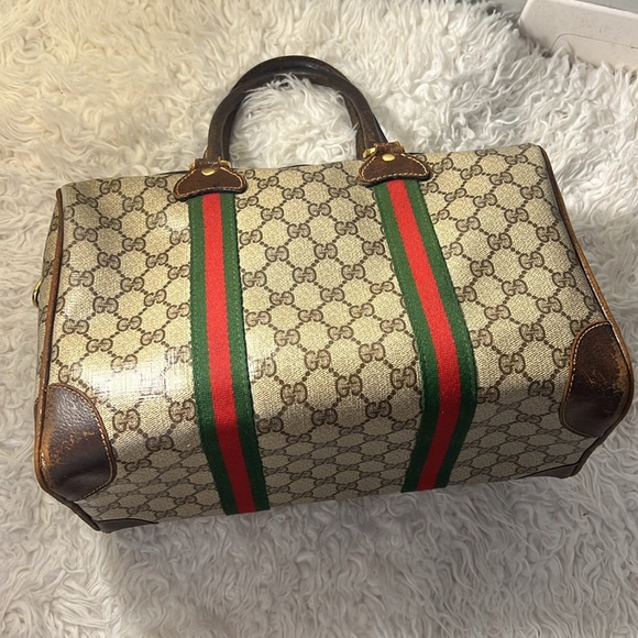 Vintage Gucci Ophidia Boston Leather Bag with Brown Leather Trim - Picture 3 of 12